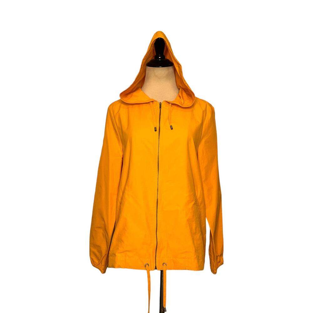 EILEEN FISHER Mango Drawstring Hooded Zip Jacket size PM